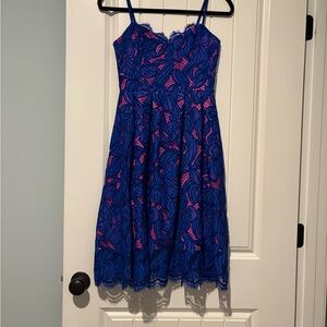 Lilly Pulitzer Blue and Pink Lace Dress